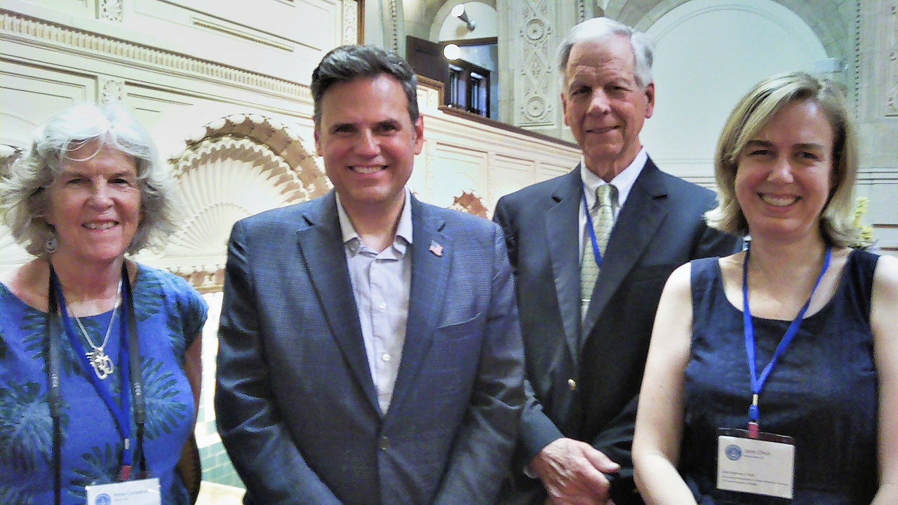 Mayor Gary Christenson with Converse Family